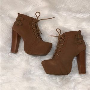Nude Platform Booties